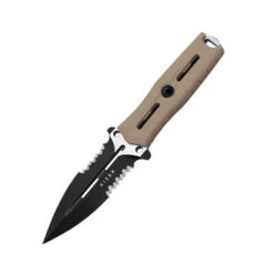 Kizer Norcross Fixed Blade Tan G10 Handle Nitro-V Spear Point Partially Serrated Black Blade ZX-FB01A3 -White Mountain Knives Shop ZX FB01A3 2 53604.1747773678
