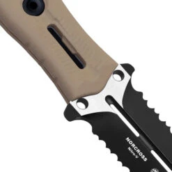 Kizer Norcross Fixed Blade Tan G10 Handle Nitro-V Spear Point Partially Serrated Black Blade ZX-FB01A3 -White Mountain Knives Shop ZX FB01A3 6 32121.1747773678