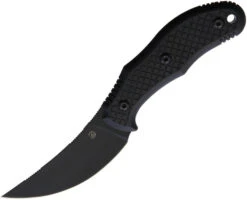 Bastinelli Creations Chopper Fixed Blade Knife Black G10 Handle M390 Upswept Plain Black Blade BAS233