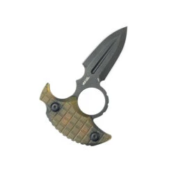 Kubey Cavy Fixed Blade Knife Amber Ultem Handle 14C28N Spear Point Plain Edge Blackwash Finish KU403E -White Mountain Knives Shop ap 2 94625.1734043636