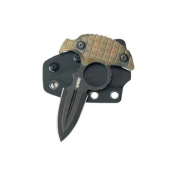 Kubey Cavy Fixed Blade Knife Amber Ultem Handle 14C28N Spear Point Plain Edge Blackwash Finish KU403E -White Mountain Knives Shop ap 3 74547.1734043636