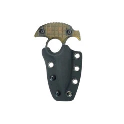 Kubey Cavy Fixed Blade Knife Amber Ultem Handle 14C28N Spear Point Plain Edge Blackwash Finish KU403E