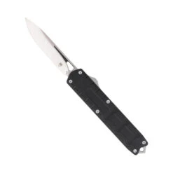 CobraTec Large Enforcer OTF Auto Knife Black Aluminum Handle M390 Plain Edge CTEBLKM390DNS