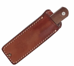 Straight Line Knives Ally Fixed Blade Knife Brown Burlap Micarta Handle M390 Plain Edge Stonewash Finish