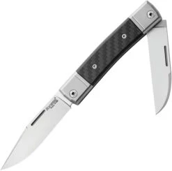 LionSteel Bestman Folding Knife Black Carbon Fiber Handle M390 Clip/Wharncliffe Plain Edge BM13 CF
