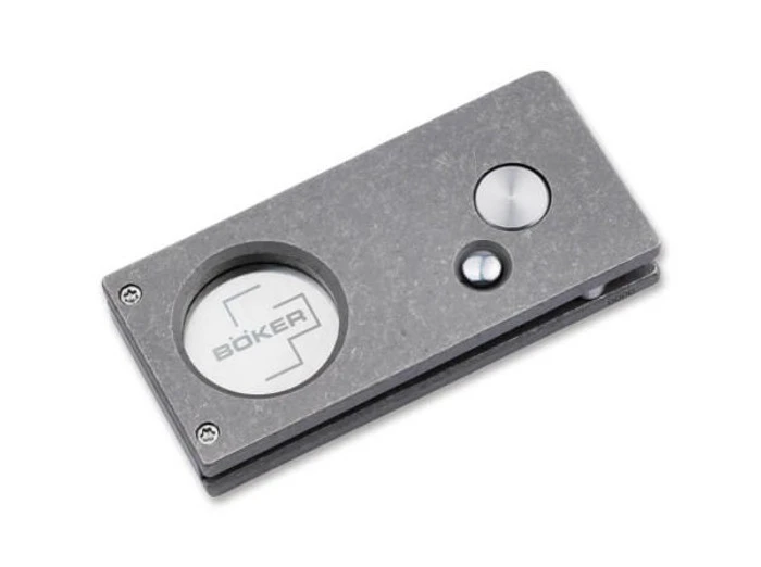 Discontinued Boker Auto Cigar Cutter Gray Titanium Handle 9Cr13CoMoV Plain Edge 01BO513 6 Discontinued Boker Auto Cigar Cutter Gray Titanium Handle 9Cr13CoMoV Plain Edge 01BO513 - Image 4