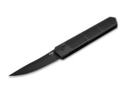 Boker Kwaiken Grip Push Button Automatic Black Aluminum Handle Black D2 Blade 01BO474