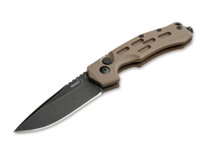 Boker Thunder Storm Auto Knife Coyote Bronze Aluminum Handle AUS8 Plain Gray Blade 01BO794 4 Boker Thunder Storm Auto Knife Coyote Bronze Aluminum Handle AUS8 Plain Gray Blade 01BO794 - Image 2