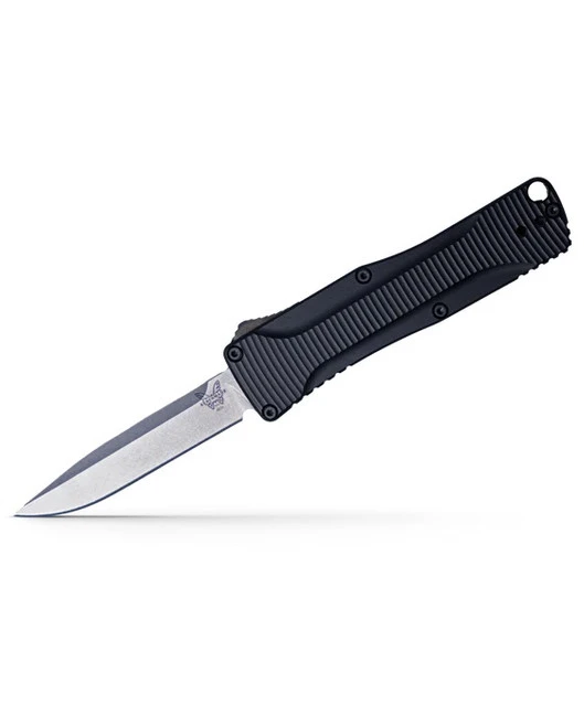 Benchmade OM OTF Auto Knife Black Aluminum Handle S30V Clip Point Plain Edge Satin Finish 4850 3 Benchmade OM OTF Auto Knife Black Aluminum Handle S30V Clip Point Plain Edge Satin Finish 4850