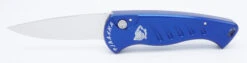 Piranha USA Fingerling Auto Knife Blue Aluminum Alloy Handle Mirror 154CM Plain Edge P-2B