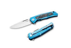 Lion Steel Q4ttro Folding Knife Blue Titanium/Fat Carbon Handle Magnacut Plain Edge Satin Finish Q4 BL -White Mountain Knives Shop q4ttro blue titanium 65550.1741875628