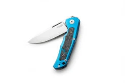 Lion Steel Q4ttro Folding Knife Blue Titanium/Fat Carbon Handle Magnacut Plain Edge Satin Finish Q4 BL -White Mountain Knives Shop q4ttro blue titanium 51881.1741875628