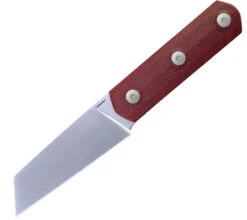 Straight Line Knives Erny Fixed Blade Knife Red G10 Handle M390 Plain Edge Satin Finish ER-RG