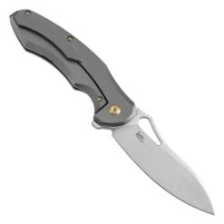 Kansept Echis Folding Knife Titanium Handle S35VN Drop Point Plain Edge Satin Finish K1071A1 -White Mountain Knives Shop tkk 2 07666.1724199349