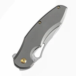 Kansept Echis Folding Knife Titanium Handle S35VN Drop Point Plain Edge Satin Finish K1071A1 -White Mountain Knives Shop tkk 5 37091.1724199349