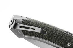 Lion Steel Twain Folding Knife Gray Titanium/Green Canvas Handle Magnacut Plain Edge Satin Finish -White Mountain Knives Shop vg 5 13785.1728655434